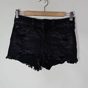 American Eagle next level stretch size 4 black high rise jean shorts